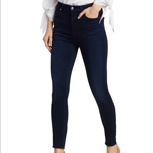7 For All Mankind The Skinny Mid Rise Deep Blue Jeans Size 26